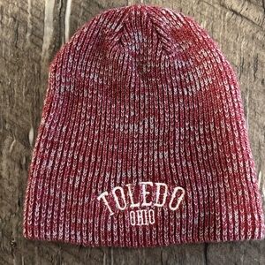 Toledo Ohio Knit Beanie - Red and White